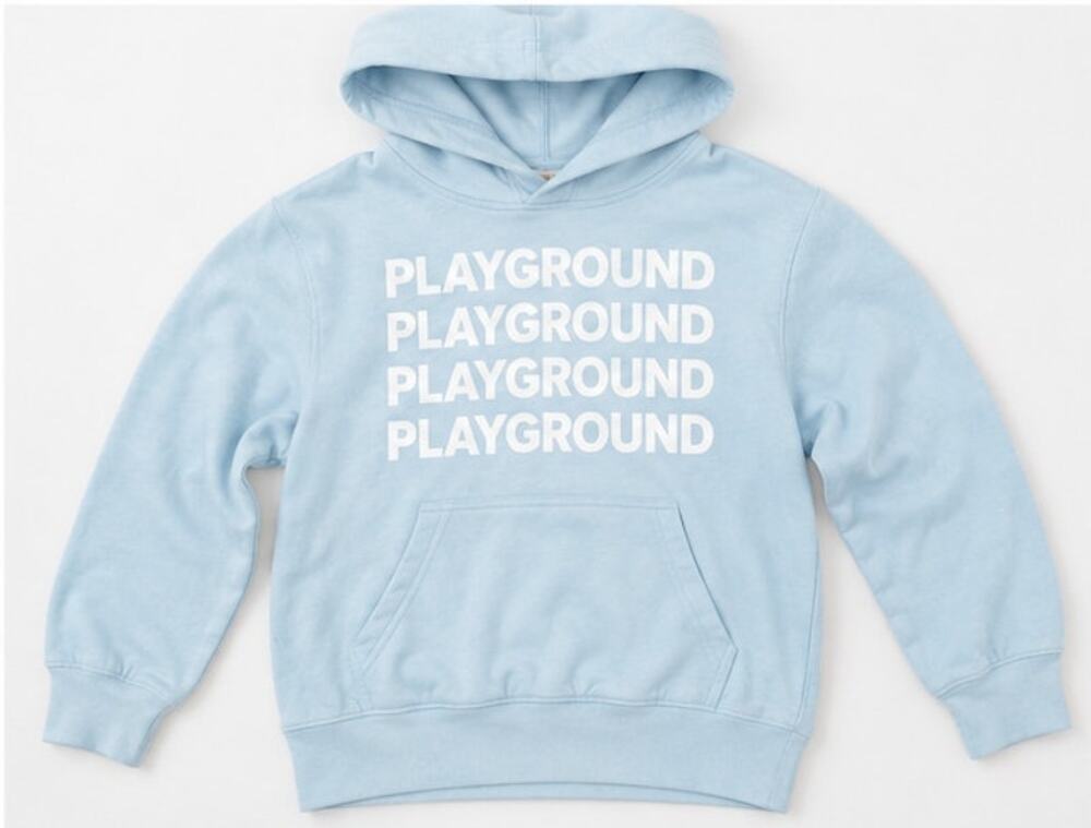Playground Graphic Hoodie Light Blue Youth Small Smart Blanks Pullover